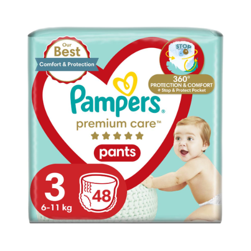 Подгузники-трусики детские одноразовые Pampers Premium Care Pants Midi 6-11 кг 48 шт. (24733324)