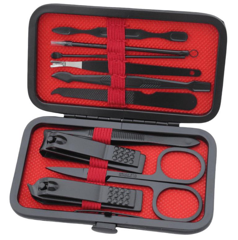 Набір інструментів для догляду за нігтями 14767 10 пр. Чорний з червоним (4993581) Набір інструментів для догляду за нігтями 14767 10 пр. Чорний з червоним (4993581)