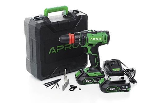 Дрель-шуруповерт Apro 20 В 2 А 20DC 2 АКБ/ЗП с кейсом (2969024620)