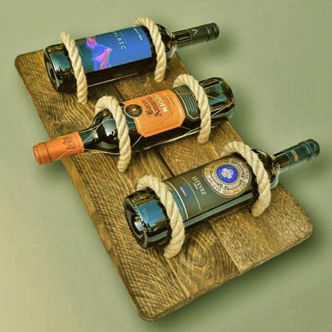 Полка для вина настенная из дерева Кадате Палисандр (ПНК-026502)