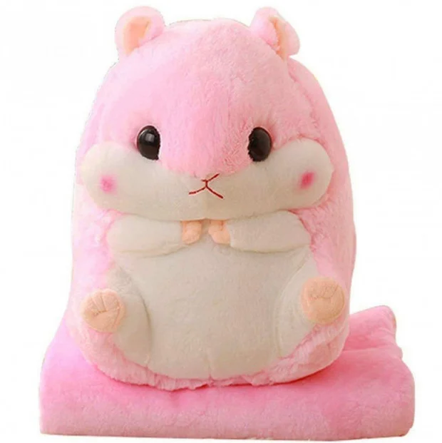 Плед c игрушкой хомячок Розовый (FL 131)