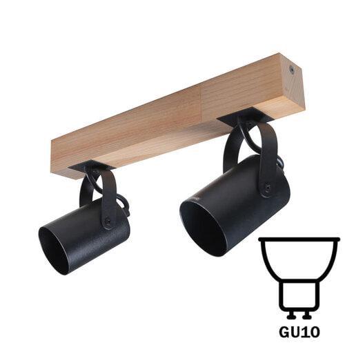 Спот настенно-потолочный ETRON 1-EDR-8602 WoodLine Spot GU10 2x35 Вт Натуральный/Черный (77704) - фото 2
