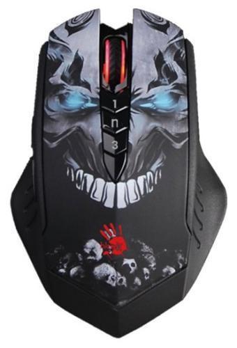Комп'ютерна мишка BLOODY R80 Plus Skul Laser Wireless+USB 4000 dpi metal feet підсвічування Чорний (2881184978)