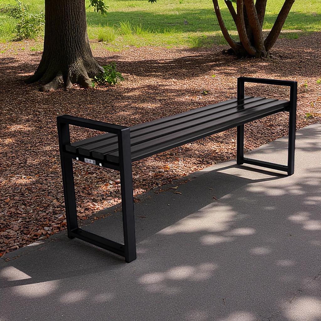 Скамейка из ПВХ профиля ТЕБИ ШО модерн без спинки 1514х598х415 мм Графитово-черный