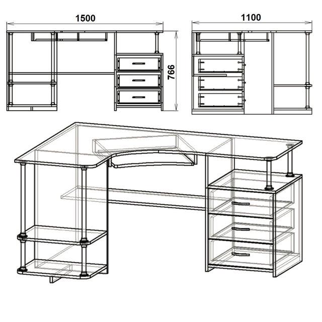 Стіл кутовий Компаніт СУ 4 150х110х77 см Яблуня (60d5db3d81477271a126db12) - фото 2 Стіл кутовий Компаніт СУ 4 150х110х77 см Яблуня (60d5db3d81477271a126db12) - фото 2