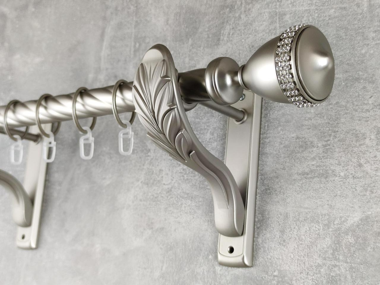 Карниз MStyle металлический для штор однорядный Етерния 25 мм крученый 160 см Сатин (5011349)