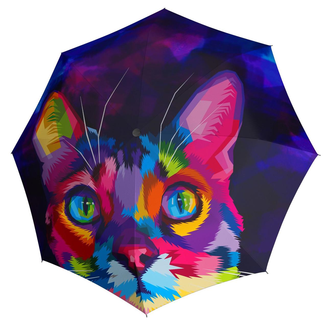 Зонт женский складной Doppler Яркий кот автомат D 94 мм Multicolor (746157-14)