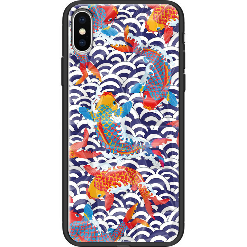 Чохол Boxface iPhone XS Koi Fish Чорний силікон із призмою(35413-up2477-38331)