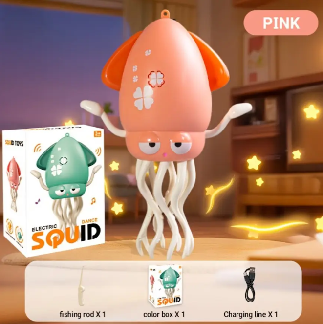 Интерактивная игрушка Осьминог танцующий со звуковыми эффектами Розовый (10380) - фото 5 Интерактивная игрушка Осьминог танцующий со звуковыми эффектами Розовый (10380) - фото 5