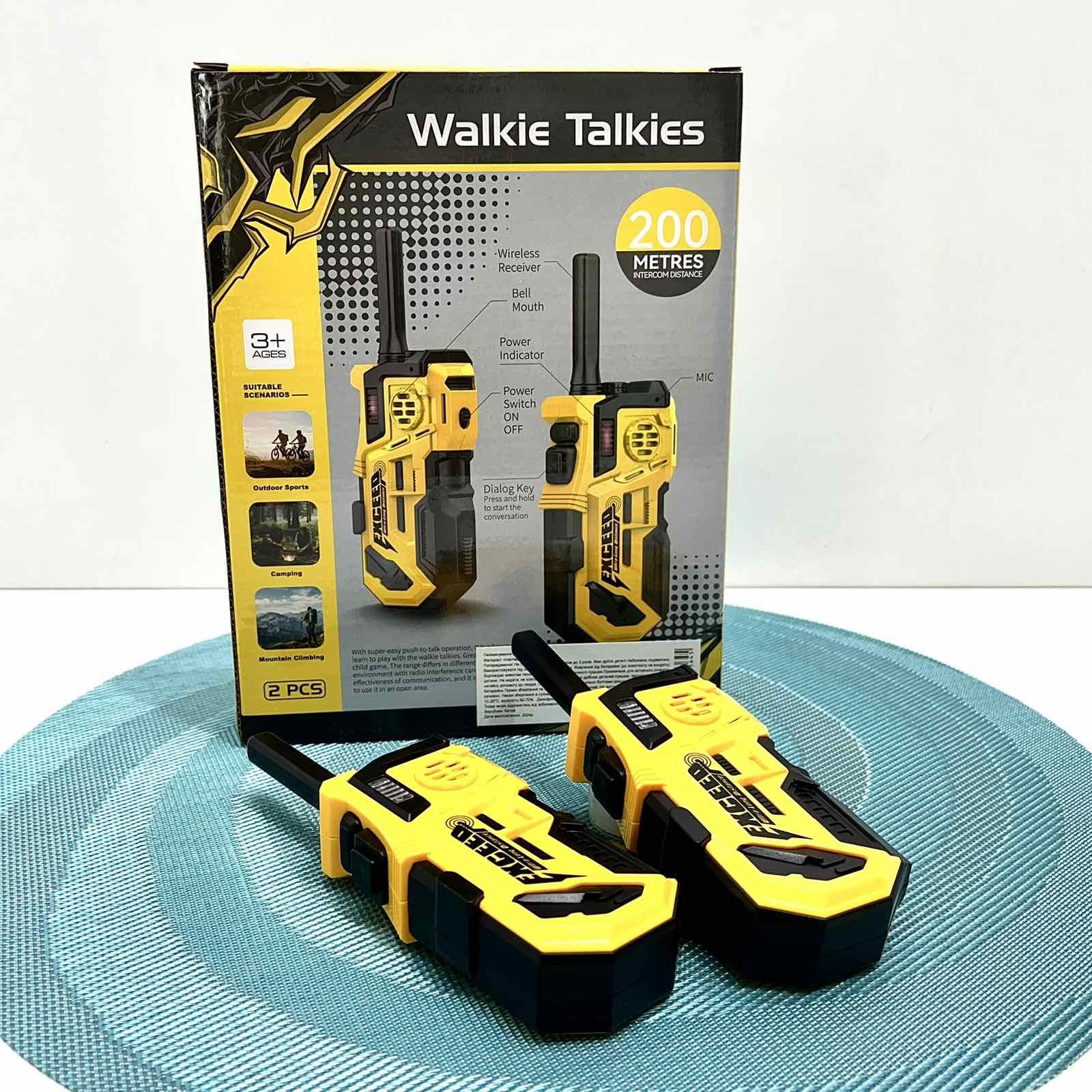 Ігровий набір рацій LING YUN ZHI звук/світло на батарейках 16 см 2 шт. Чорно-жовтий (LZ079)