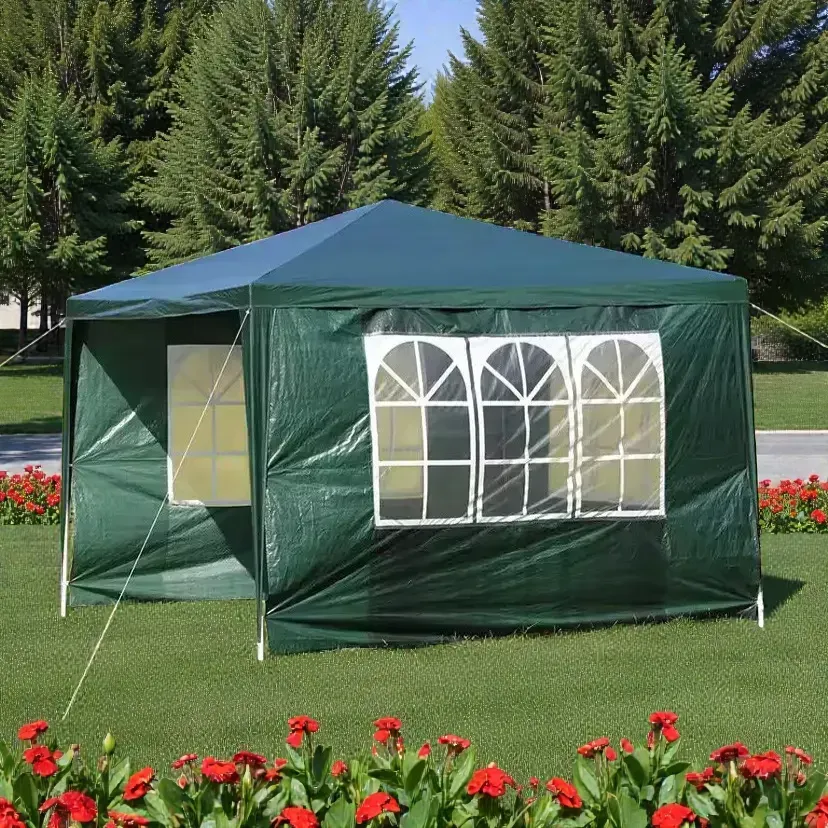 Павильон садовый со стенками с окнами 3х4х2,5 м Зеленый