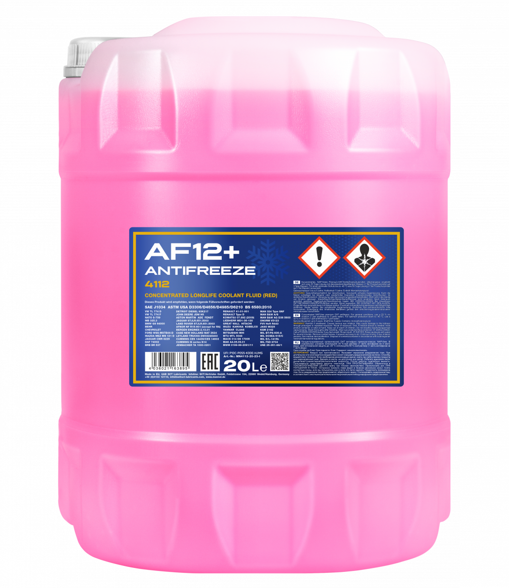Концентрат антифризу Mannol 4112 Longlife Antifreeze AF12+ 20 л Червоний (MN4112-20) Концентрат антифризу Mannol 4112 Longlife Antifreeze AF12+ 20 л Червоний (MN4112-20)