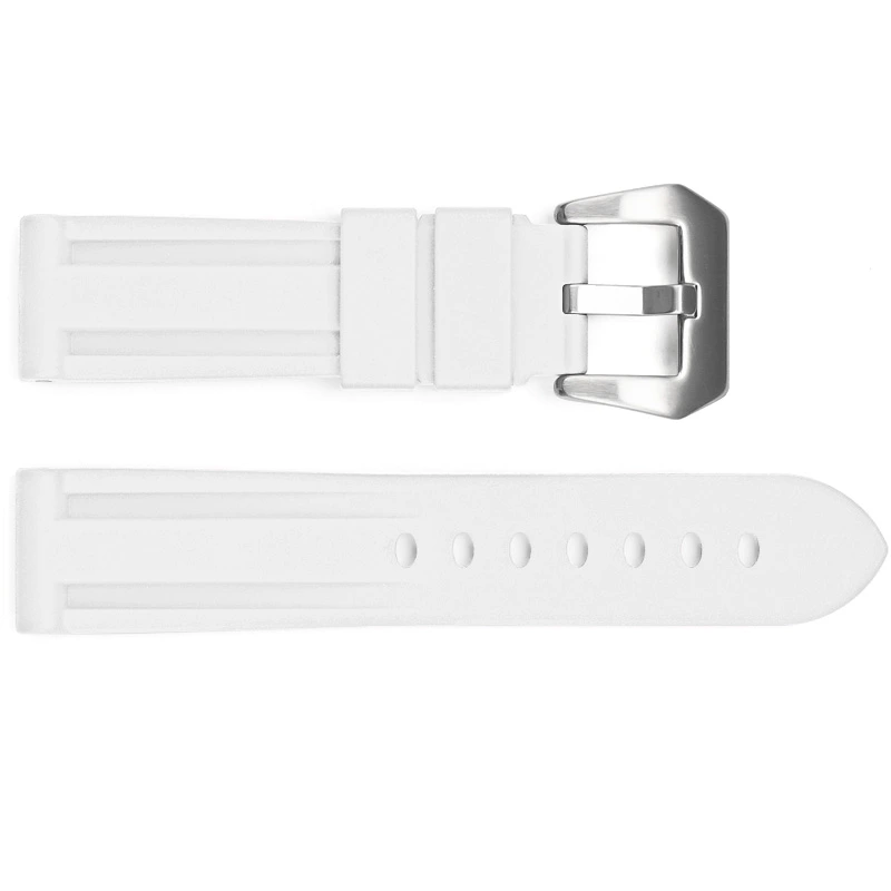 Ремінець для годинника 3001 Silicone 24 мм White/Silver (7259) Ремінець для годинника 3001 Silicone 24 мм White/Silver (7259)