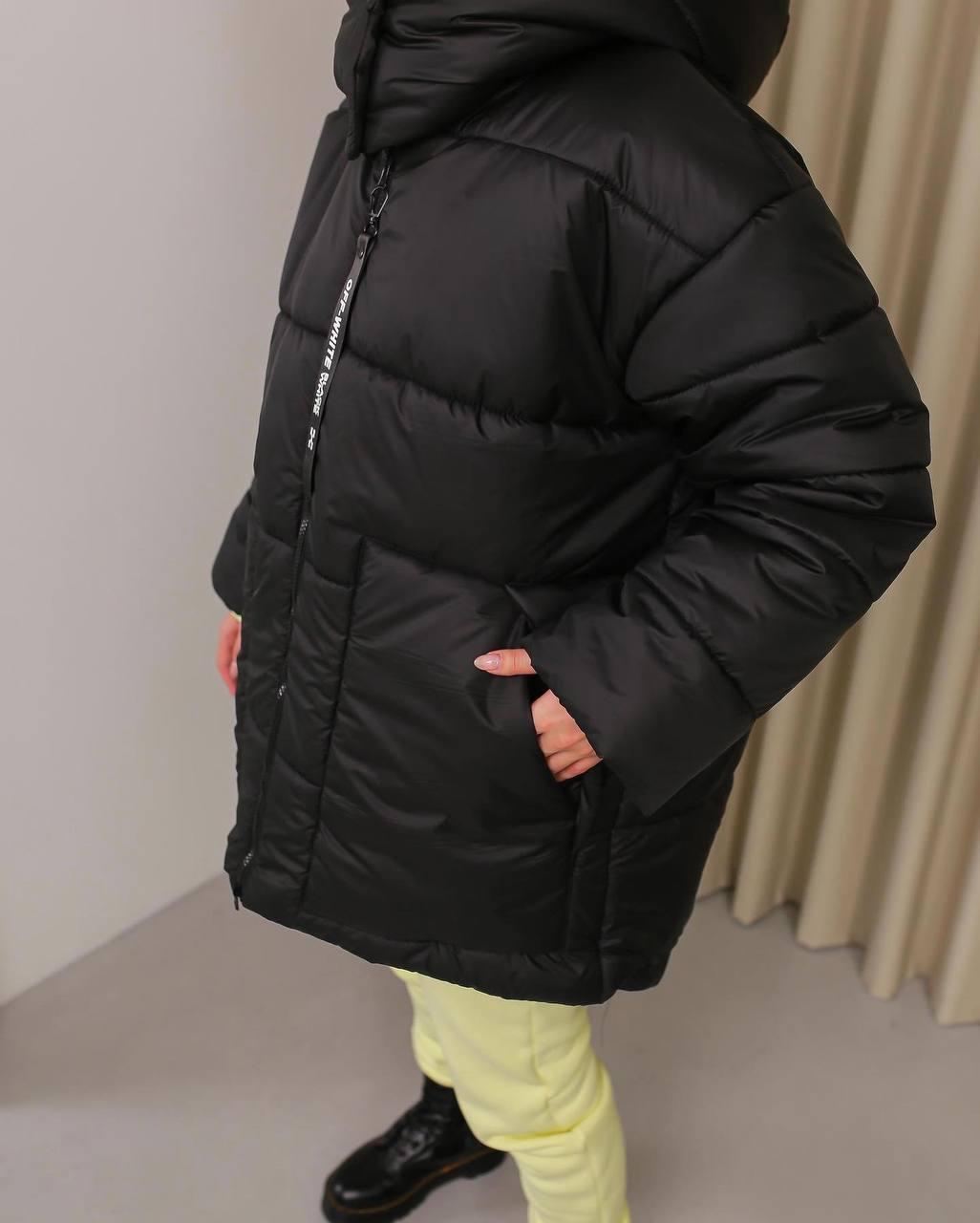 Пуховик Овер р. 48-52 Черный - фото 2 Пуховик Овер р. 48-52 Черный - фото 2