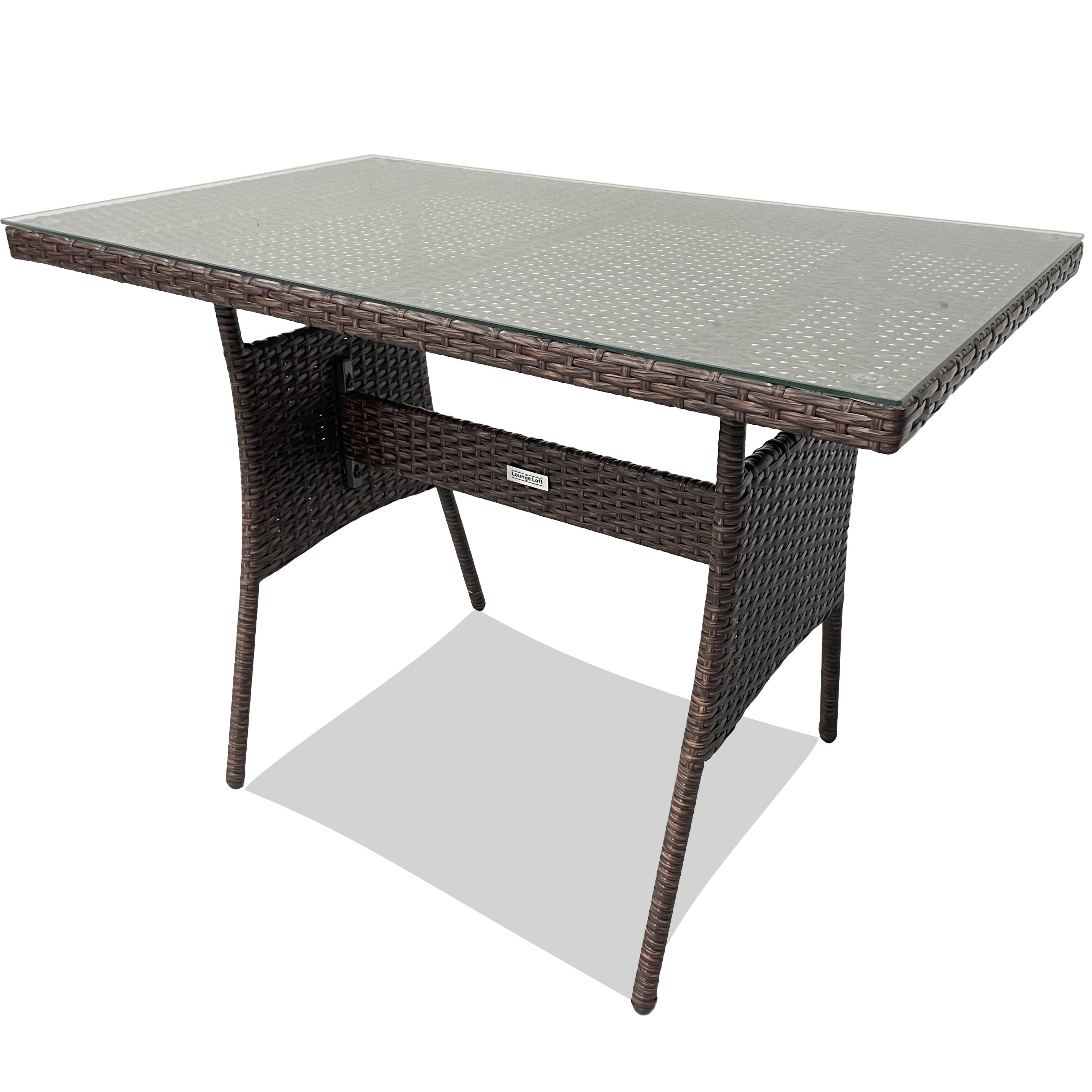 Стол обеденный из ротанга от Lounge Loft 101х60×72 см Темно-коричневый (1.2 Brown)