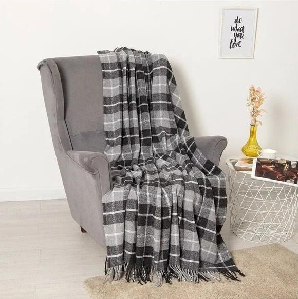 Плед шерстяной Vladi Палермо 140x200 см Темно-серый (aa93adbf) - фото 1 Плед шерстяной Vladi Палермо 140x200 см Темно-серый (aa93adbf) - фото 1