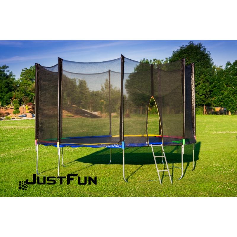 Батут Just Fun с сеткой 374 см + лестница Multicolor - фото 4