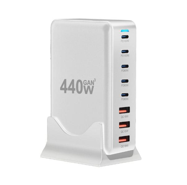 Зарядное устройство многоканальный сетевой GaN YMX-908-440W Белый (719368)