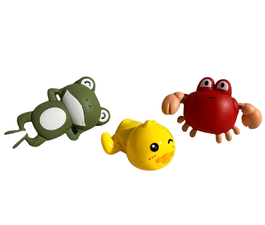 Набір заводних іграшок у ванну Крабик/Каченя/Жабеня (197)