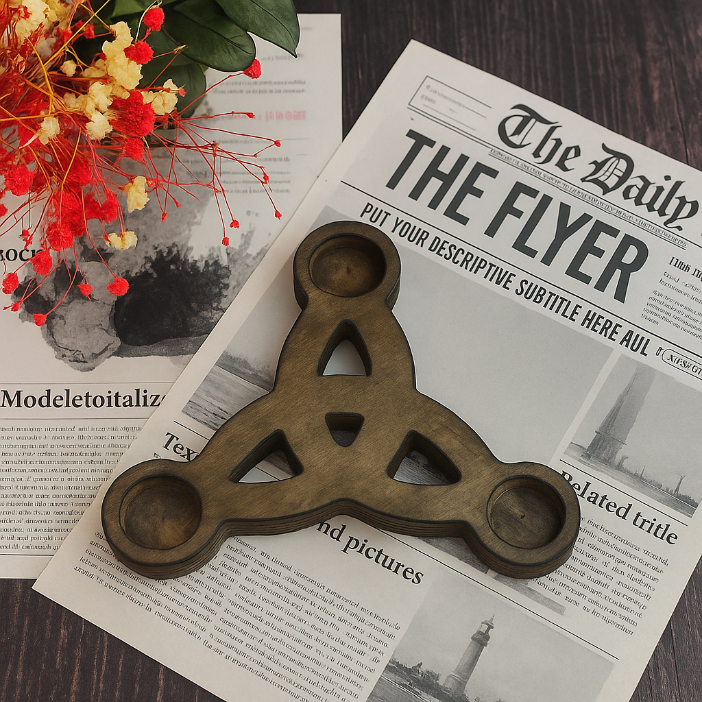 Свічник дерев'яний Тріскель темний Свічник дерев'яний Тріскель темний