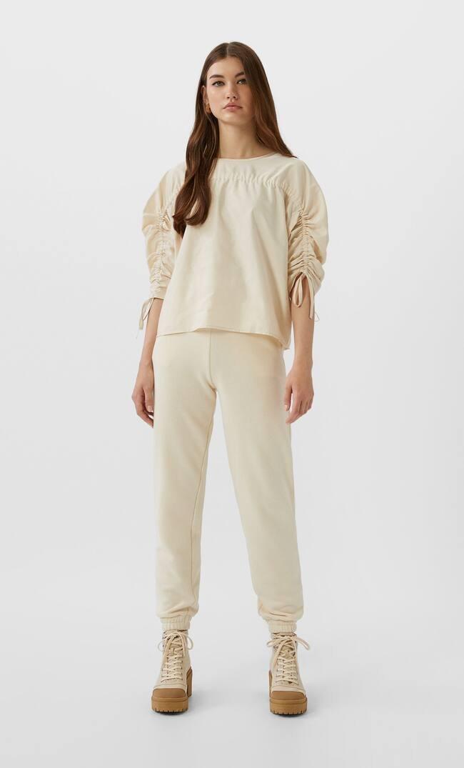 Блуза Stradivarius 9342 XL Бежевый (48)