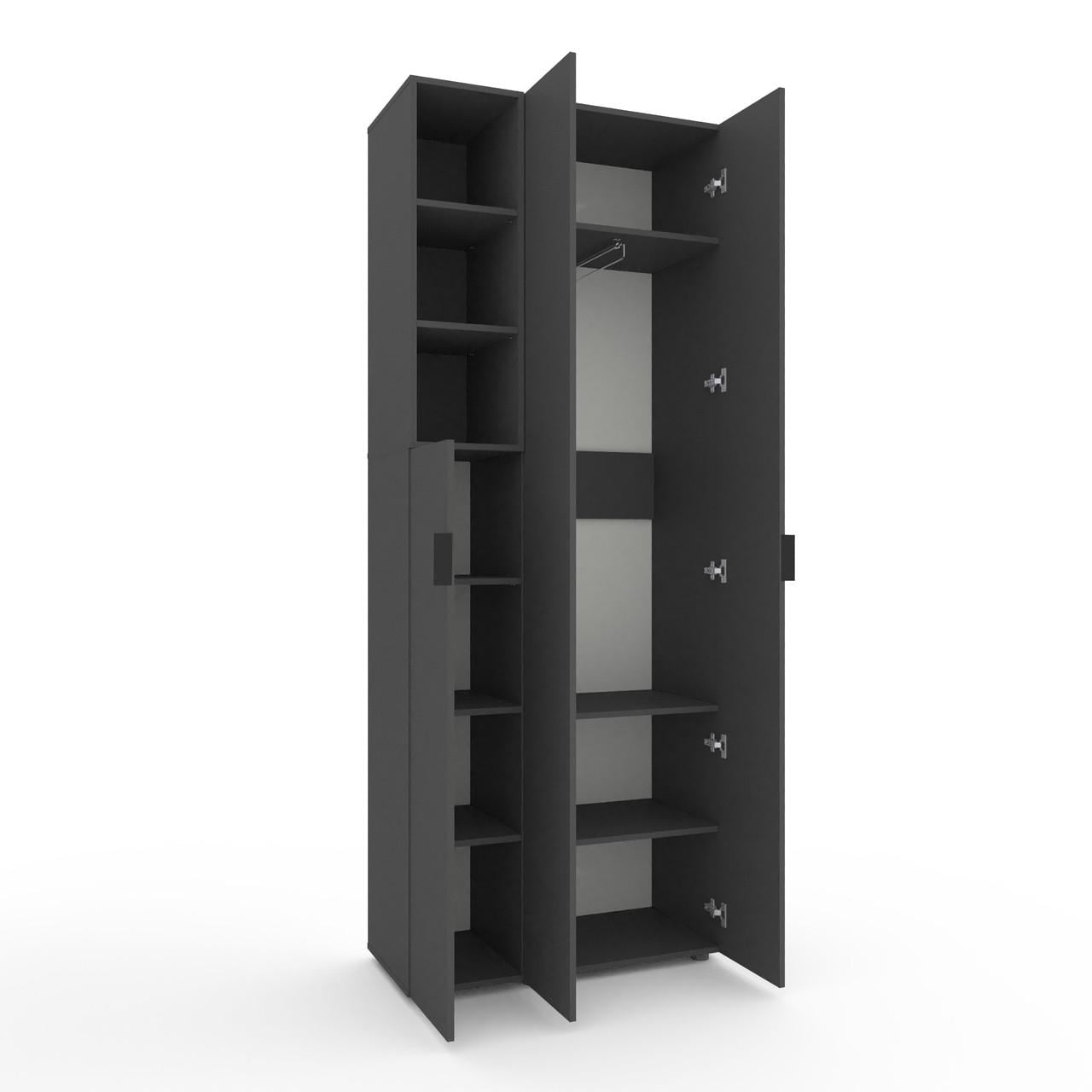 Шкаф Metkas Home A003L ЛДСП 900x420x2300 мм Антрацитовый