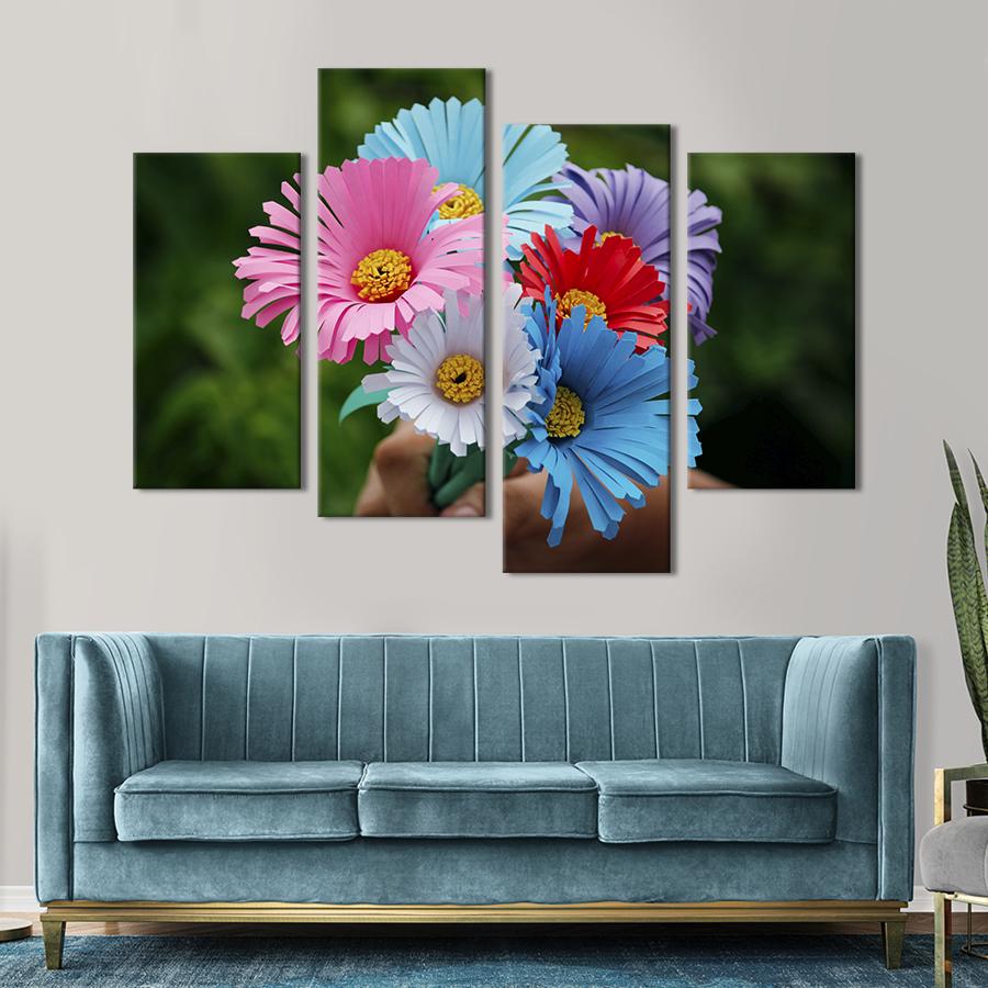 Картина на полотні Чудові багатокоформовані ромашки 149x106 см (999-42)