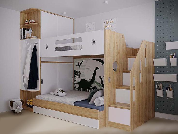 Кровать двухъярусная Fmebel Варна с широким нижним спальным местом 120х190 см