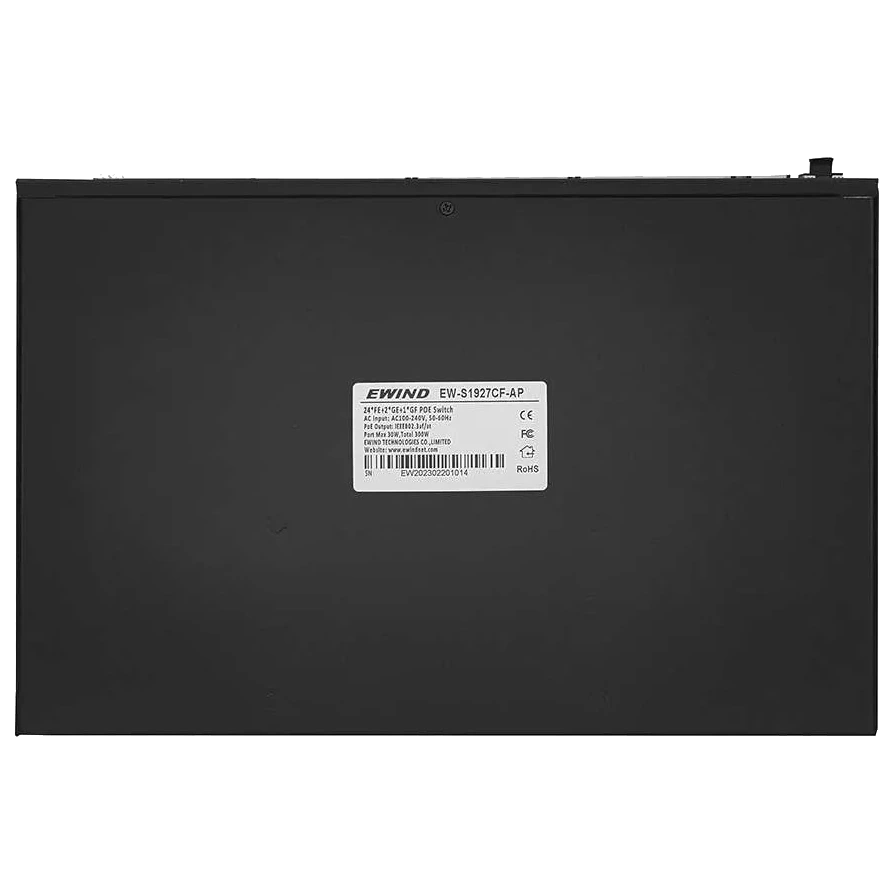 Коммутатор неуправляемый сетевой PoE Ewind EW-S1927CF-AP 27 портов для больших сетей Черный (634013) - фото 5 Коммутатор неуправляемый сетевой PoE Ewind EW-S1927CF-AP 27 портов для больших сетей Черный (634013) - фото 5