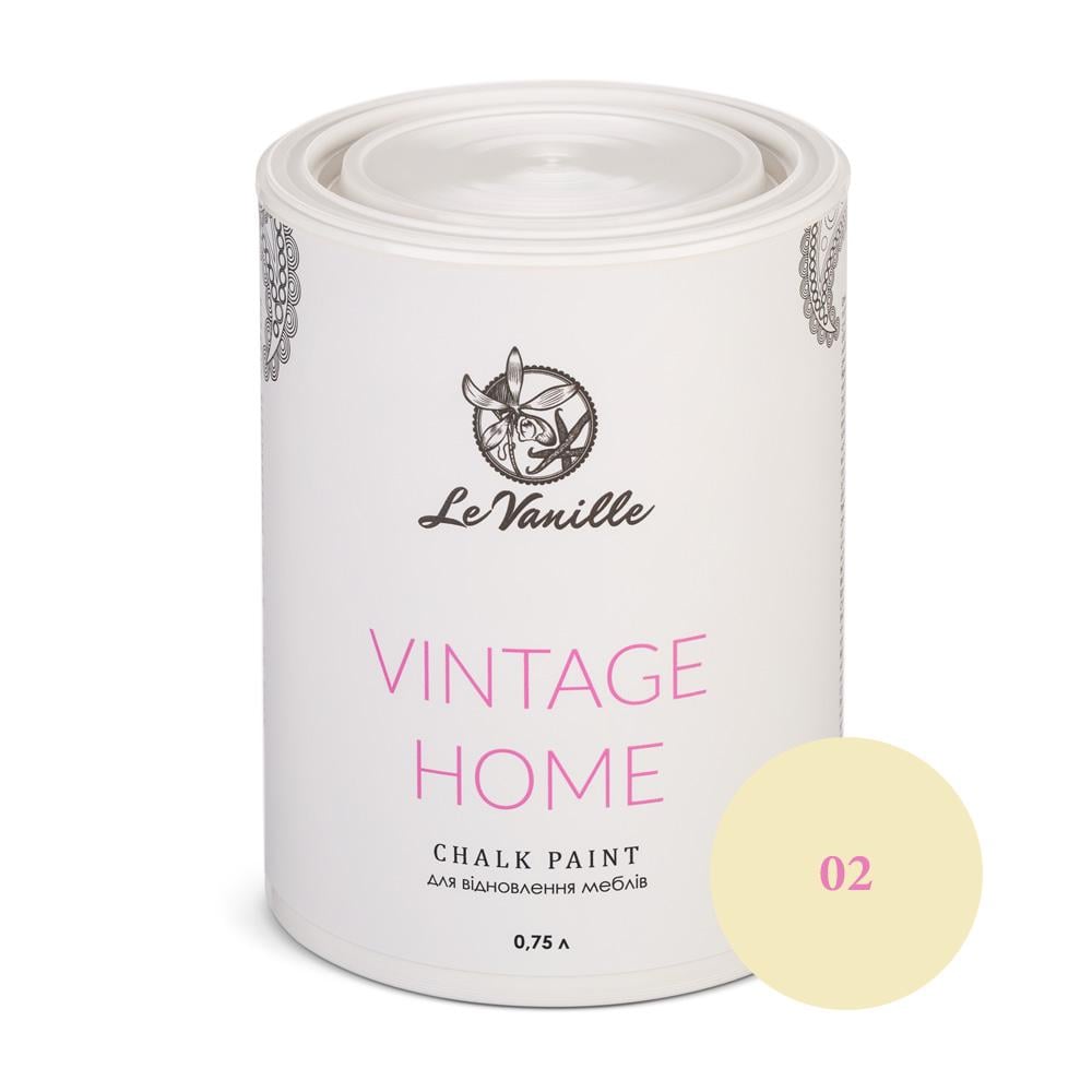 Декоративная меловая краска Le Vanille Vintage Home 0,75 л Светло-желтый (02102)