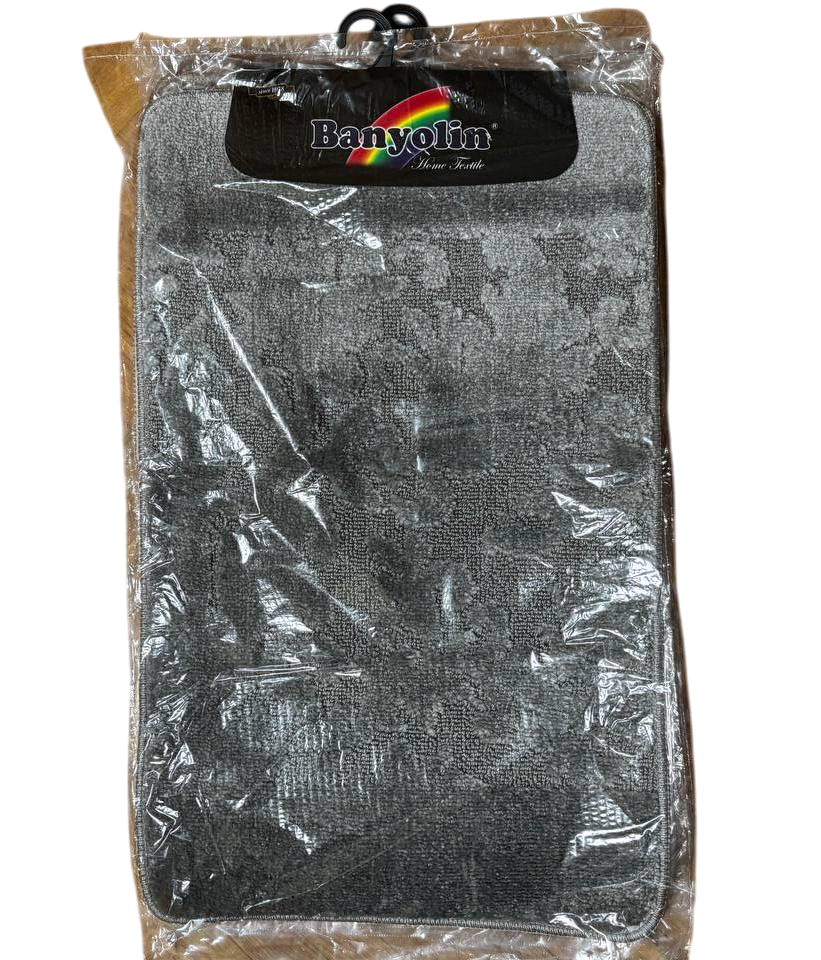 Набір килимків для ванної та туалету 50х80/40х50 см Сірий Набір килимків для ванної та туалету 50х80/40х50 см Сірий