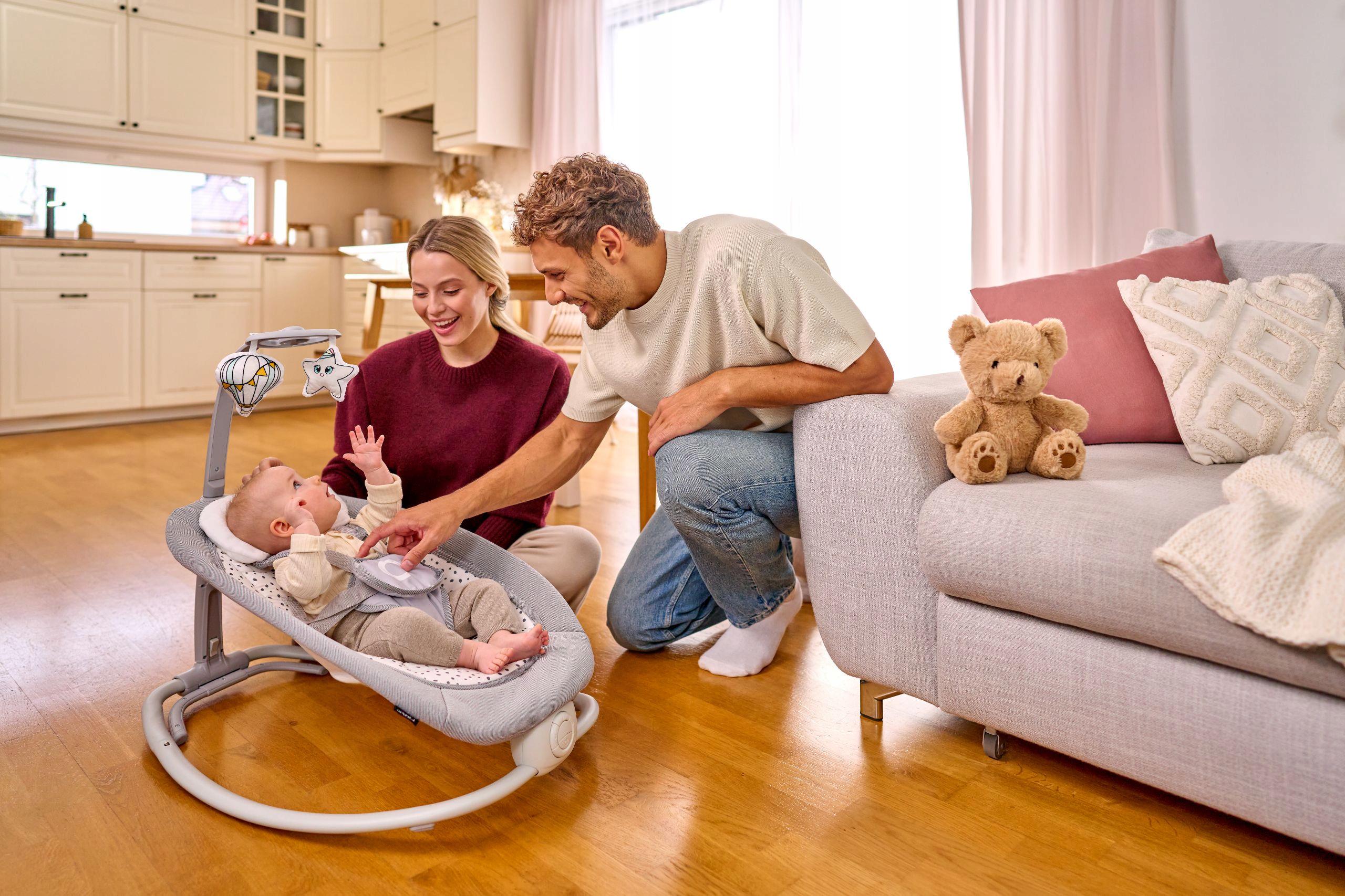 Колиска-гойдалка електрична Lionelo Pascal з вібрацією та мелодіями Сірий (5903771) - фото 9