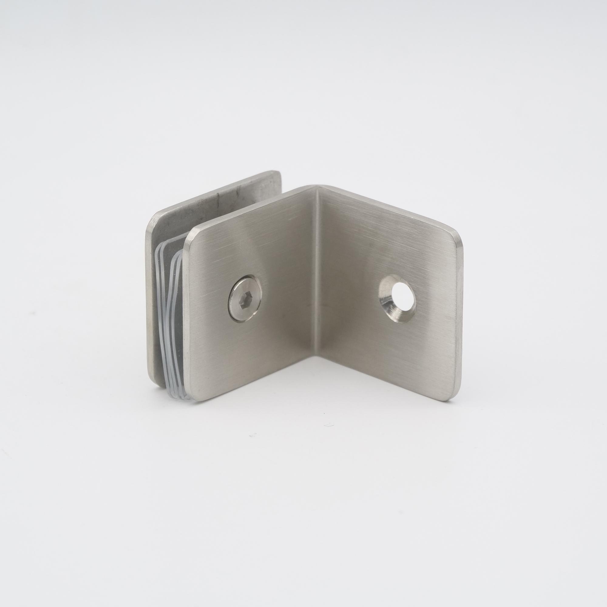 Стеклодержатель стена/стекло 90 градусов матовая нержавеющая сталь - фото 2