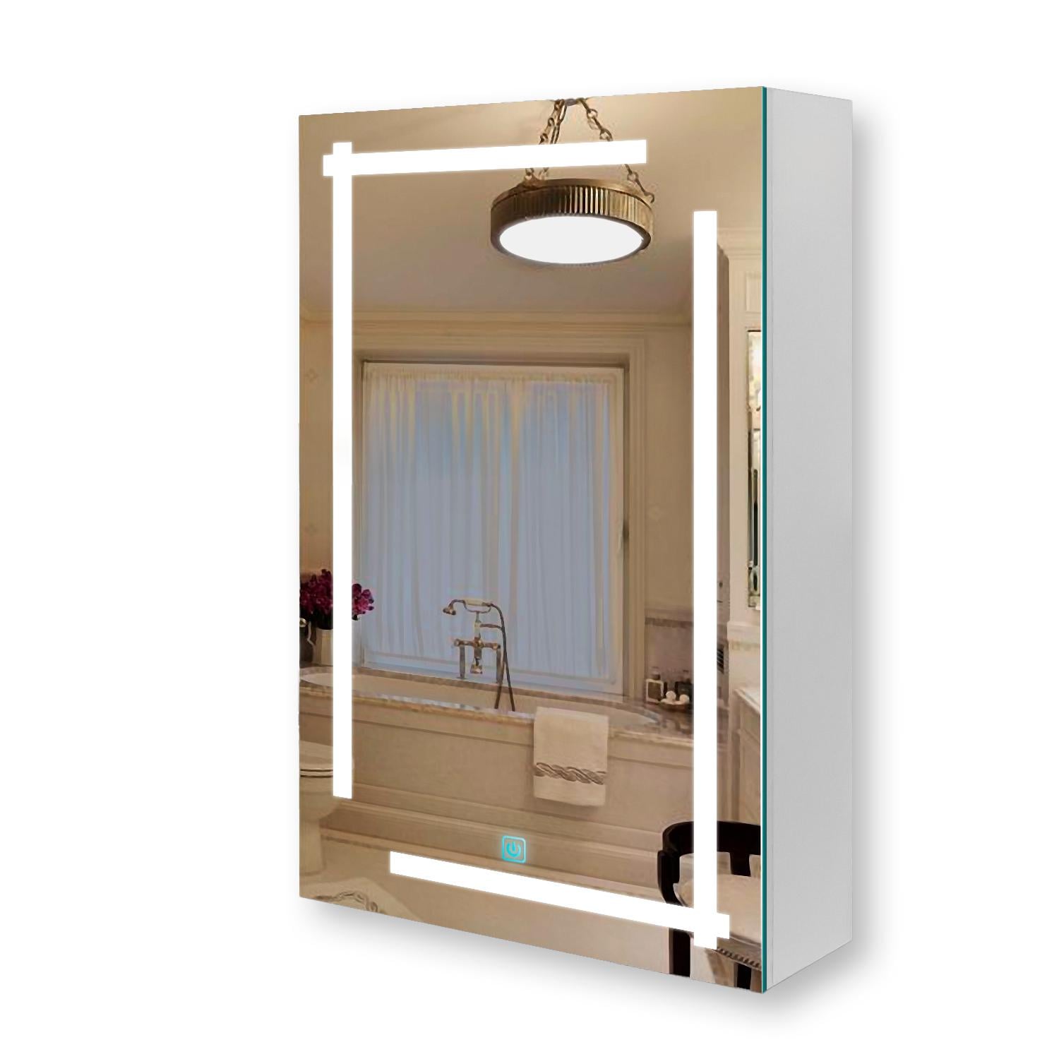 Зеркальный шкаф Premium G20-40 линия с LED-подсветкой и сенсорной кнопкой управления