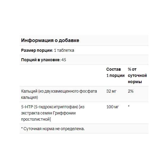 Триптофан Natrol 5-HTP 100 мг 45 Tabs (NTL-05228) - фото 3