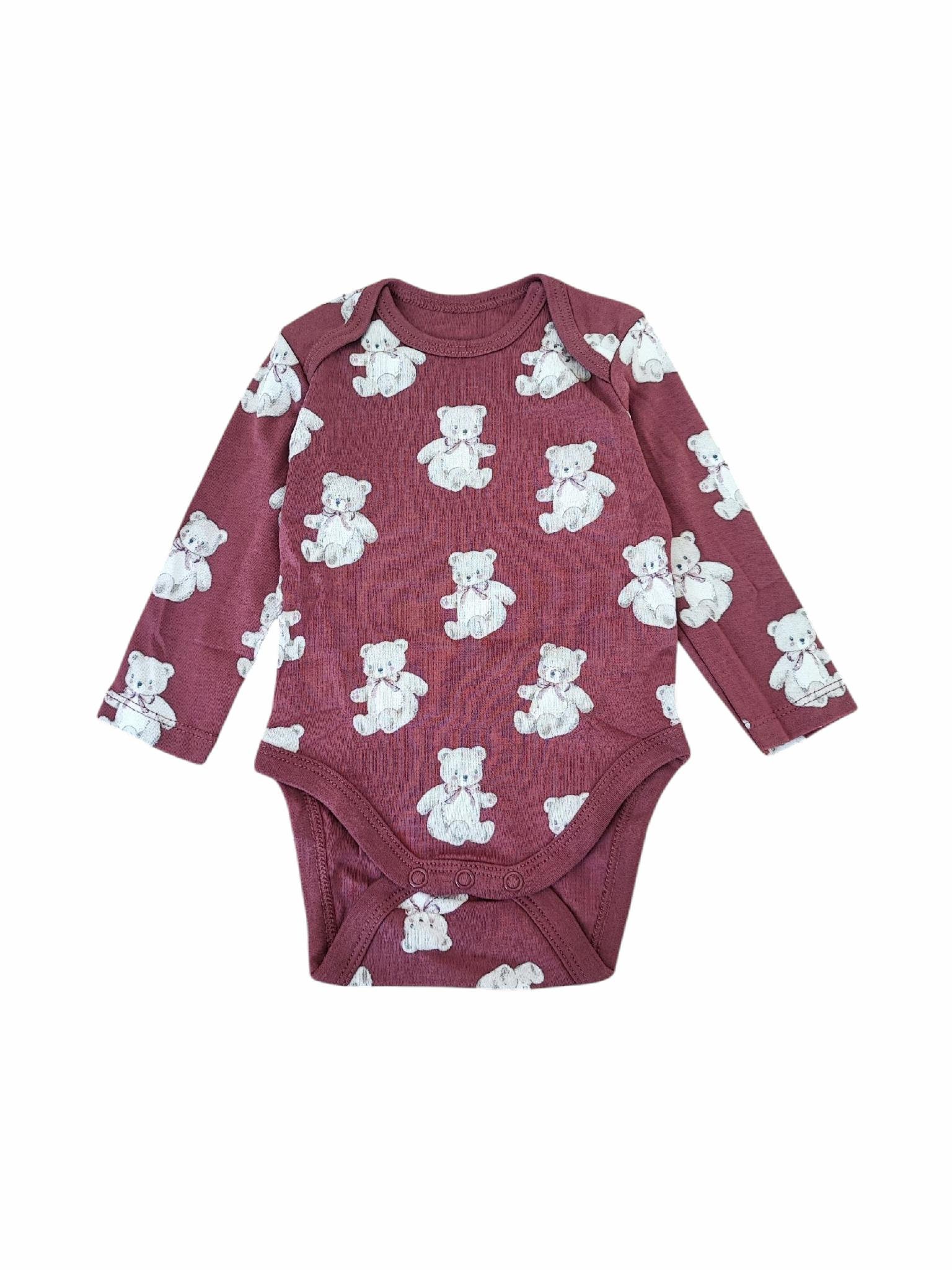 Боді для новонароджених з довгими рукавами C&A 62 см Вишневий (25082760)