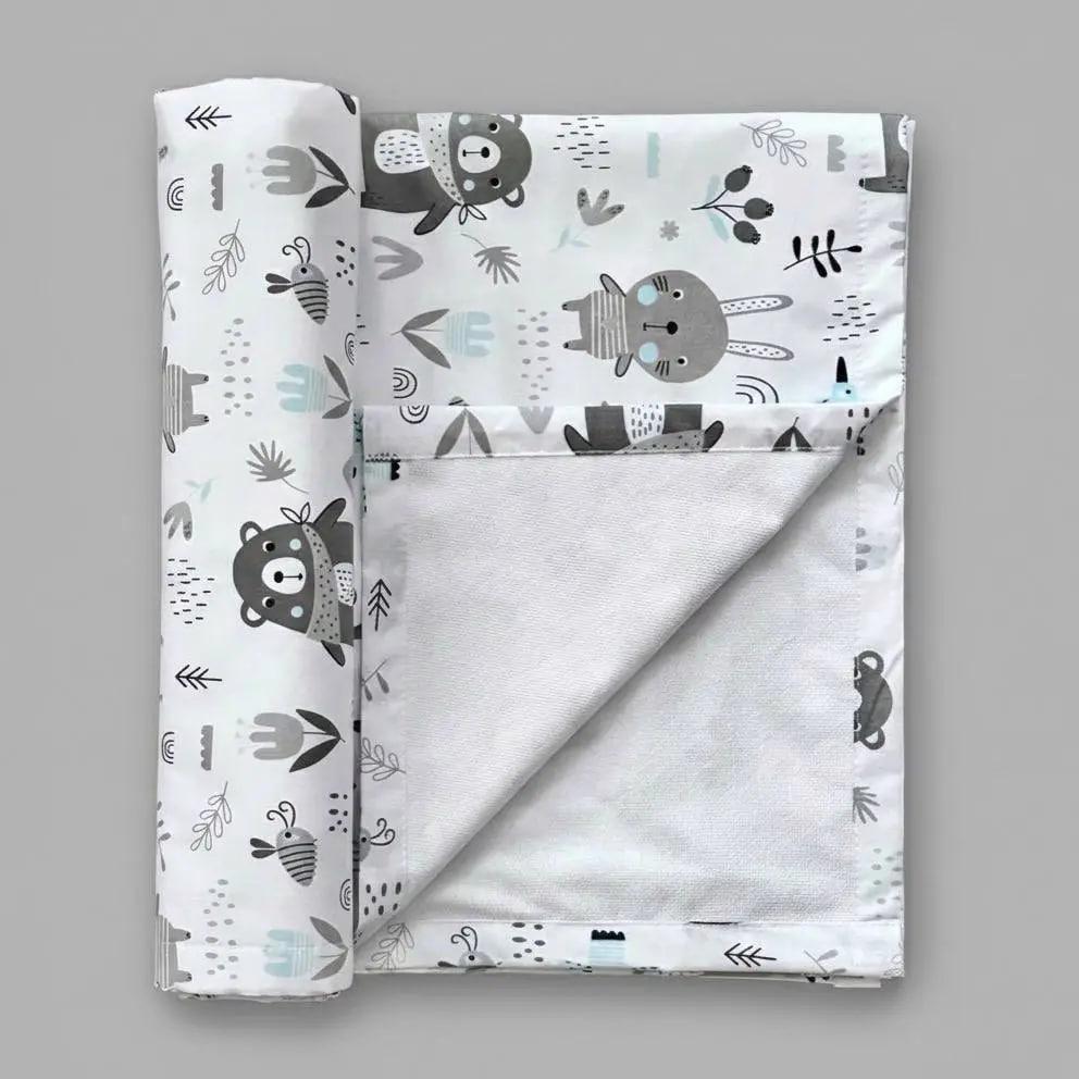 Пеленка детская непромокаемая BST хлопок/мембранная/бамбуковая махра 100х70 см Серый/Белый (e1a64bd9)