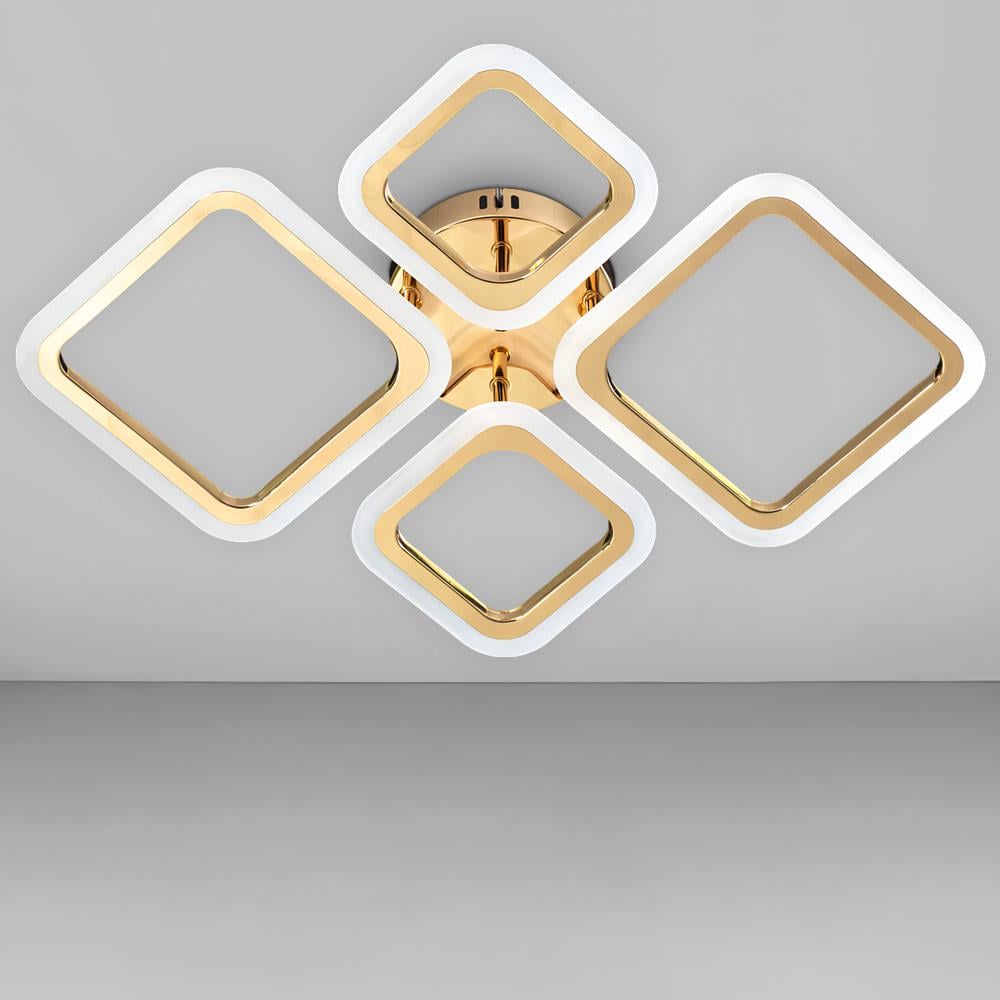 Люстра потолочная светодиодная Light House SY-20629/2/2 GD 72W 600х435х95 мм Золотой