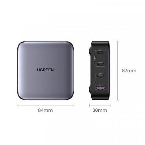 Зарядное устройство сетевое Ugreen CD328 100 Вт GaN 3хUSB-C/USB-A Nexode Series Черный (11120235) - фото 4 Зарядное устройство сетевое Ugreen CD328 100 Вт GaN 3хUSB-C/USB-A Nexode Series Черный (11120235) - фото 4