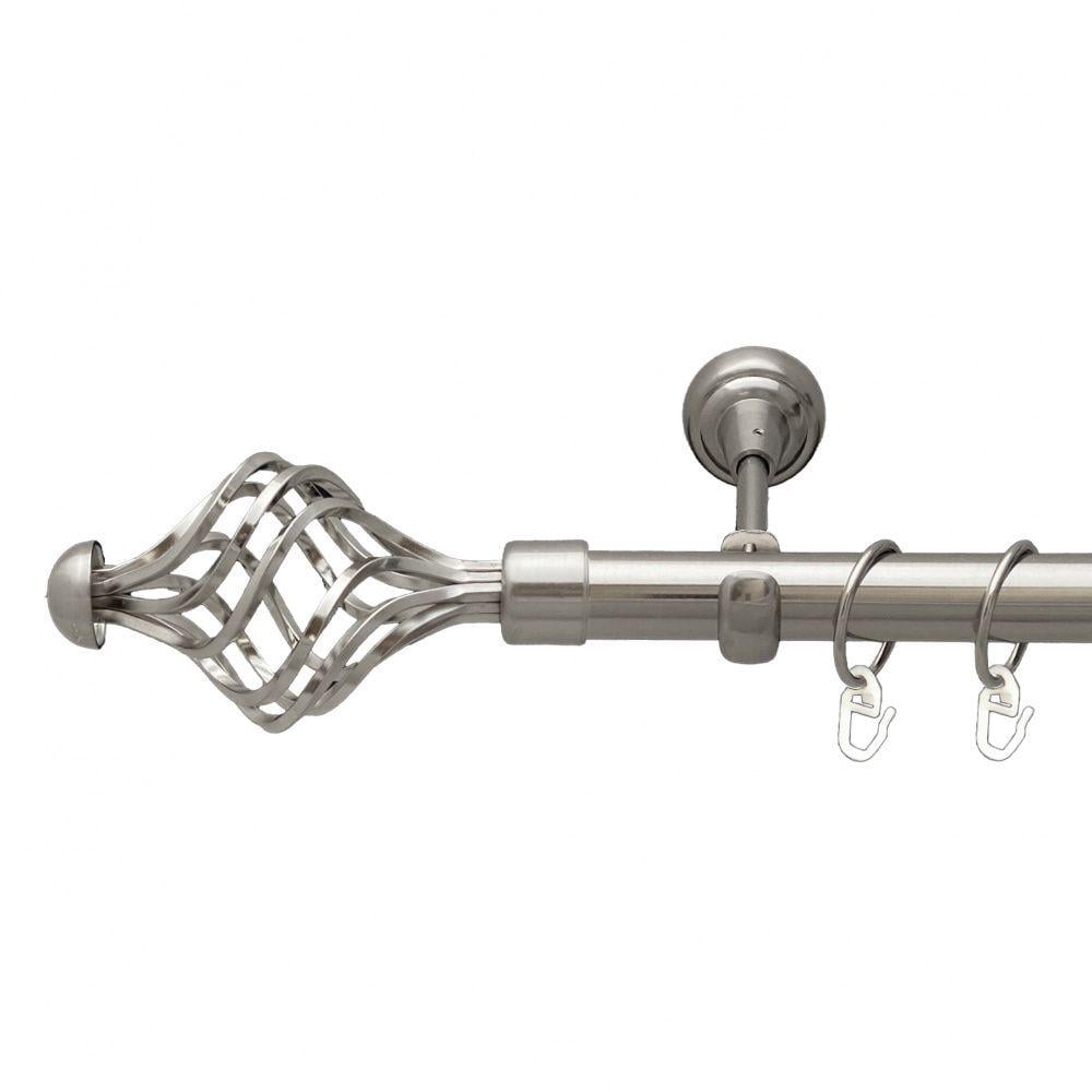 Карниз Orvit Арезо металевий однорядний відкритий гладка труба кільце металеве 25 мм 160 см Нержавіюча сталь (7074819) Карниз Orvit Арезо металевий однорядний відкритий гладка труба кільце металеве 25 мм 160 см Нержавіюча сталь (7074819)