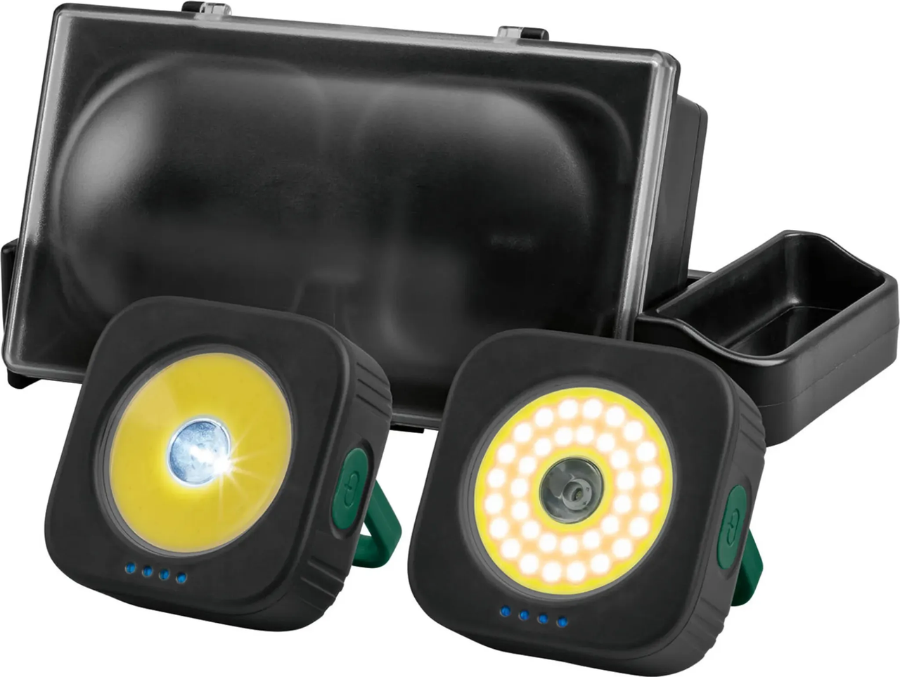 Набор ручных фонарей аккумуляторных Parkside и зарядная станция светодиодные 300 Лм литий-ионный аккумулятор магнит подставка 2 шт.