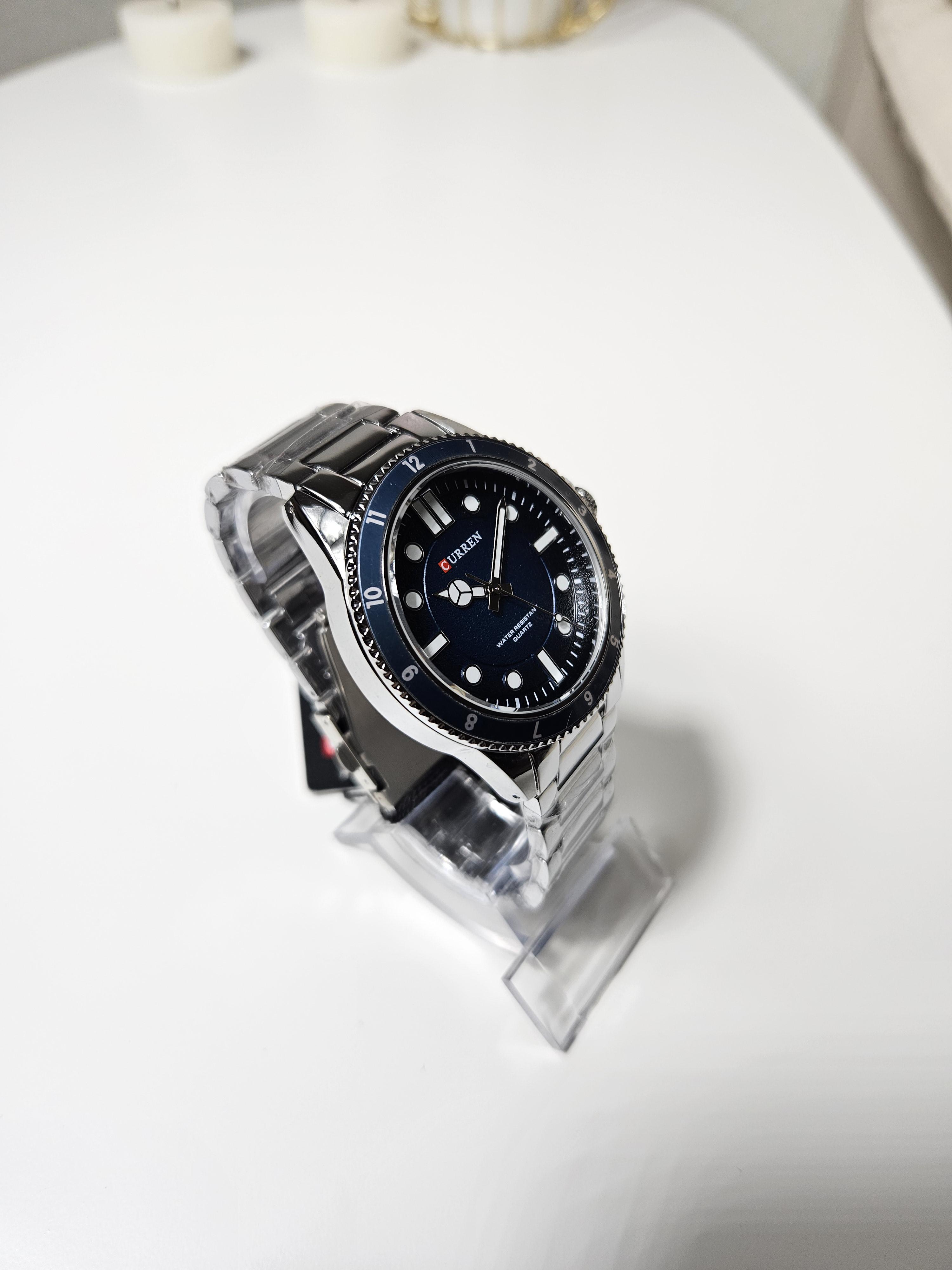 Наручные часы мужские Сurren 8450 Серебряный/Синий циферблатом (1109) - фото 4 Наручные часы мужские Сurren 8450 Серебряный/Синий циферблатом (1109) - фото 4