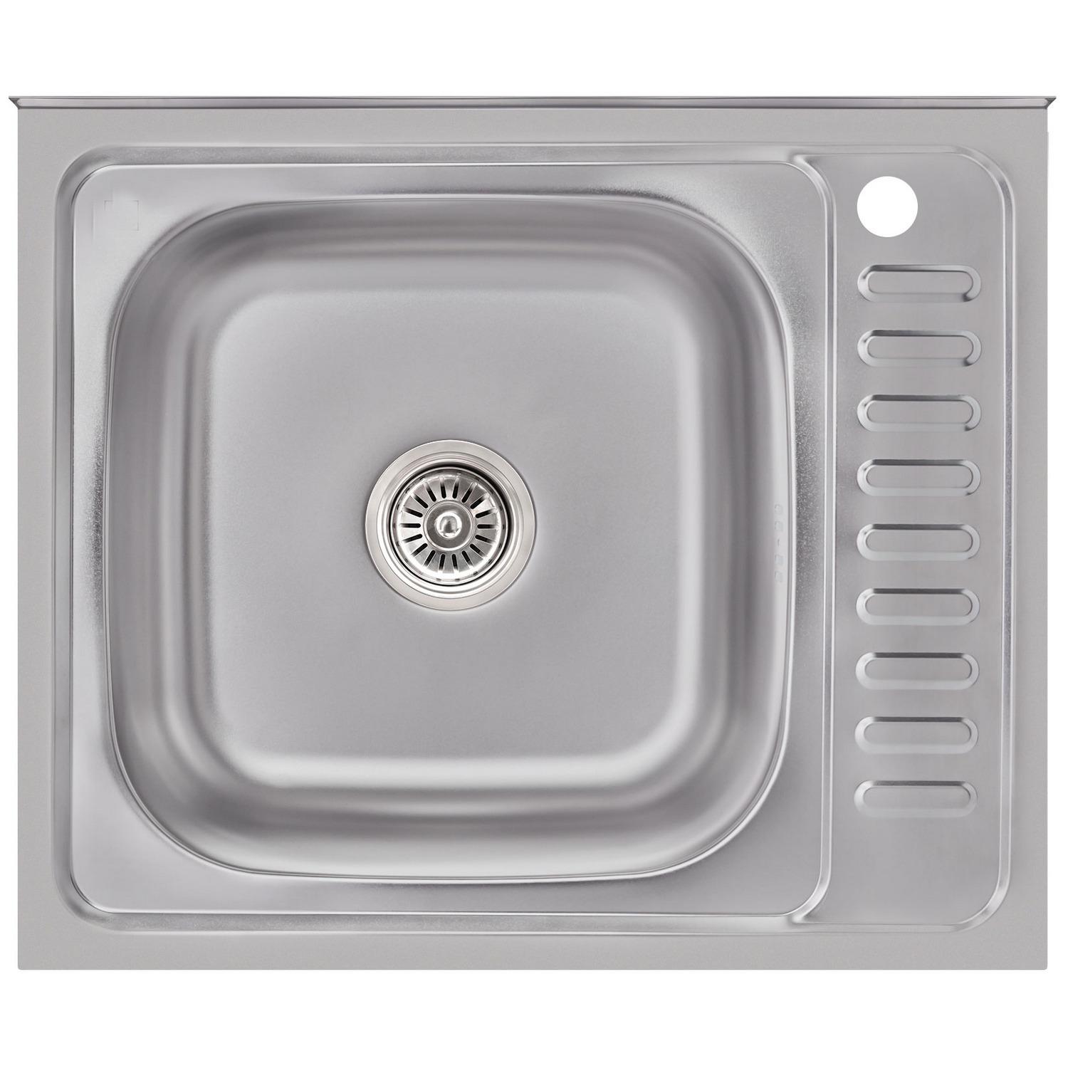 Мийка кухонна Brinex нержавіюча сталь BRIN6050LSAT06 600x500 мм прямокутна 0,6 мм (270133)