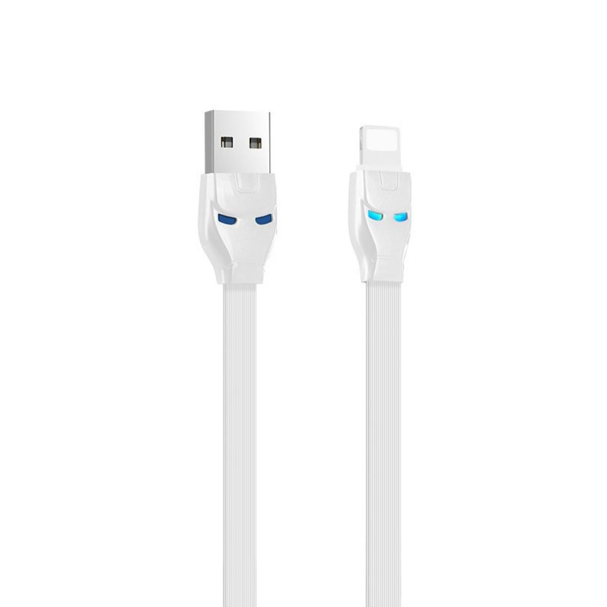 Кабель Hoco U14 Steel man Lightning charging cable White