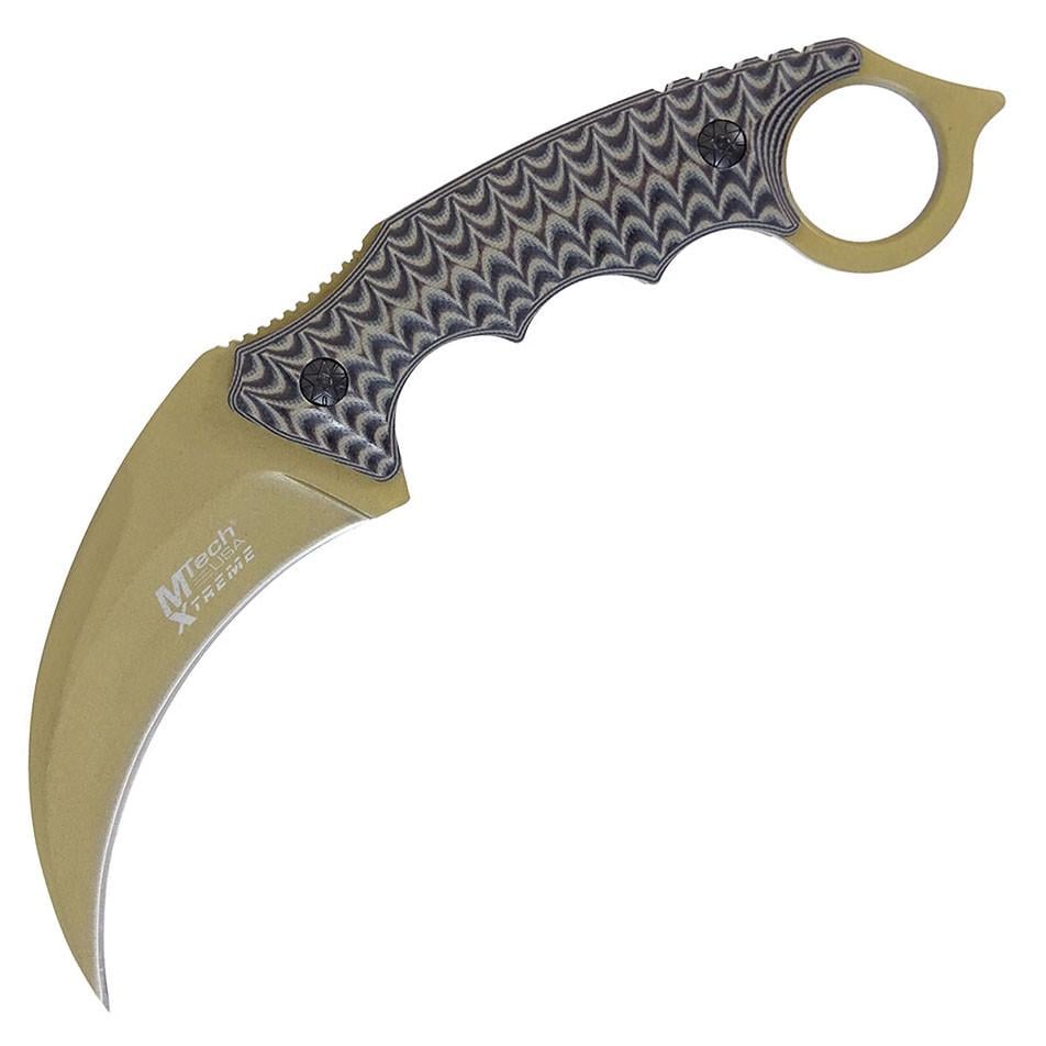 Нож боевой Master Cutlery M-Tech Extreme Karambit Tan армейский (MX-8140BN)