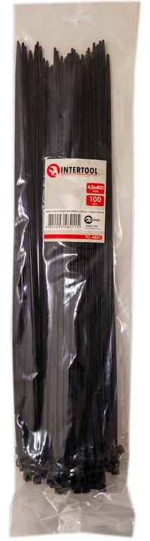 Хомут пластиковый Intertool 4,8x400 мм 100 шт. Черный (000028268)