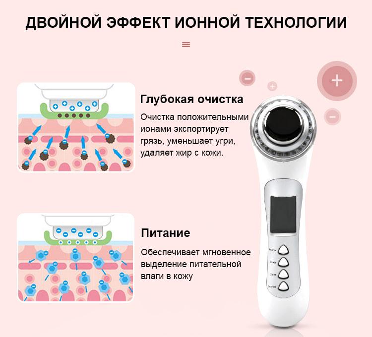 Масажер ультразвуковий вібраційний Doctor-101 LED для обличчя (BP-0152) - фото 12