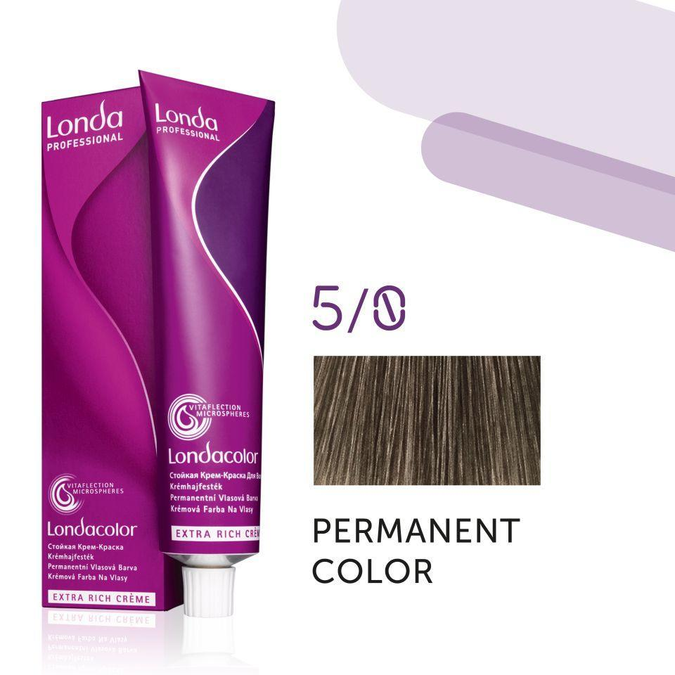 Краска для волос Londa Professional Permanent Color Extra Rich Creme 5/0 Light brown 60 мл - фото 2