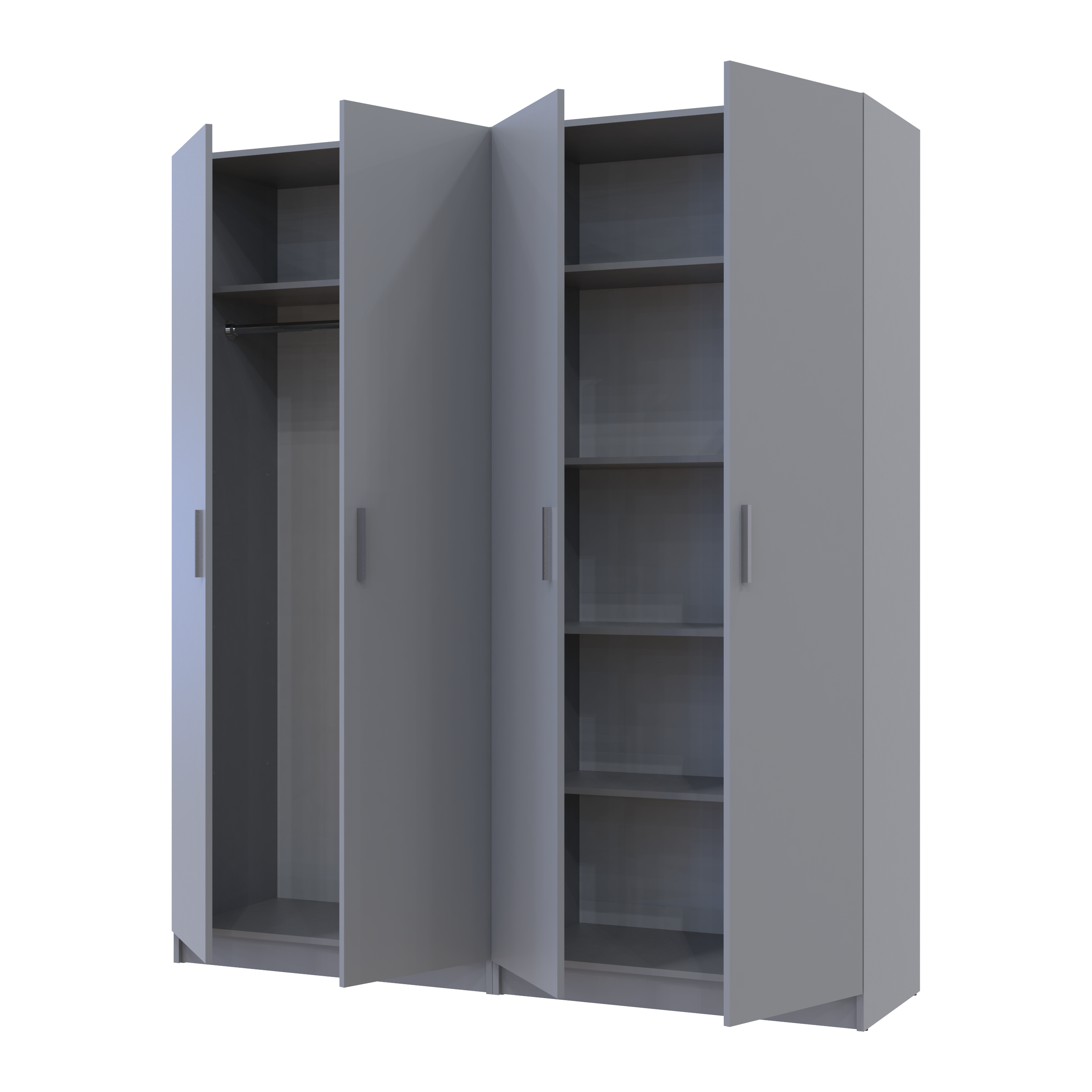 Шкаф комплект Промо с полками 2+2 ДСП 180х48х204 см Серый (80737771)