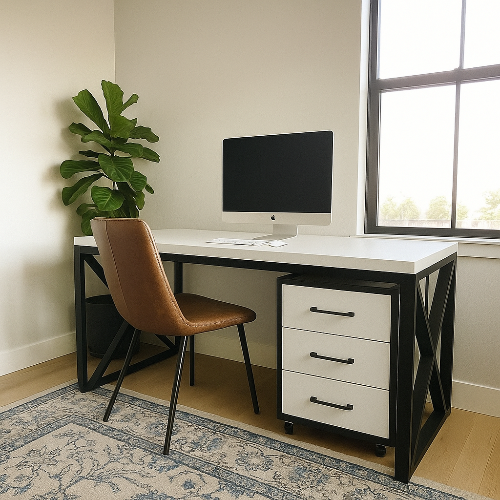 Стол компьютерный с тумбой EcoLoft IN-2524 в стиле лофт (26324358)